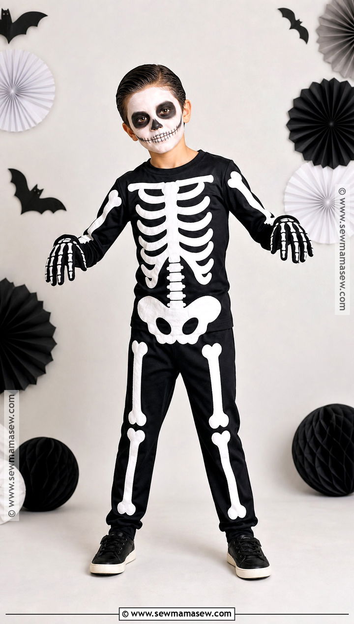 Simple Skeleton Costume - 30 easy halloween costumes for kids