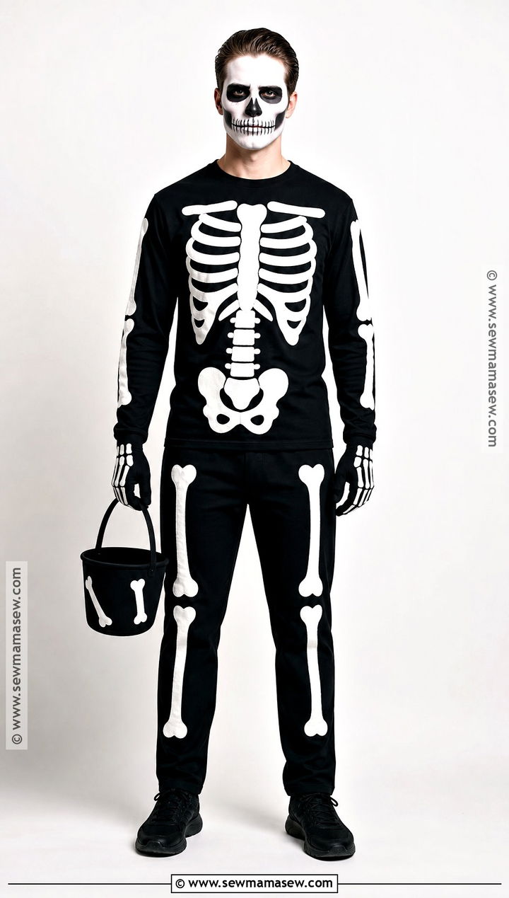 Simple Skeleton Costume - 30 halloween costume ideas easy