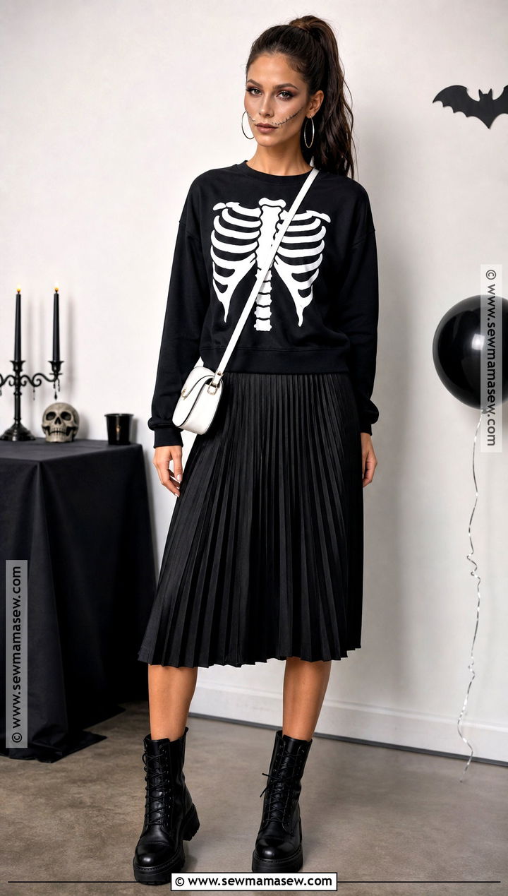 Simple Skeleton Halloween Outfit - 30 Simple Halloween Outfit Ideas