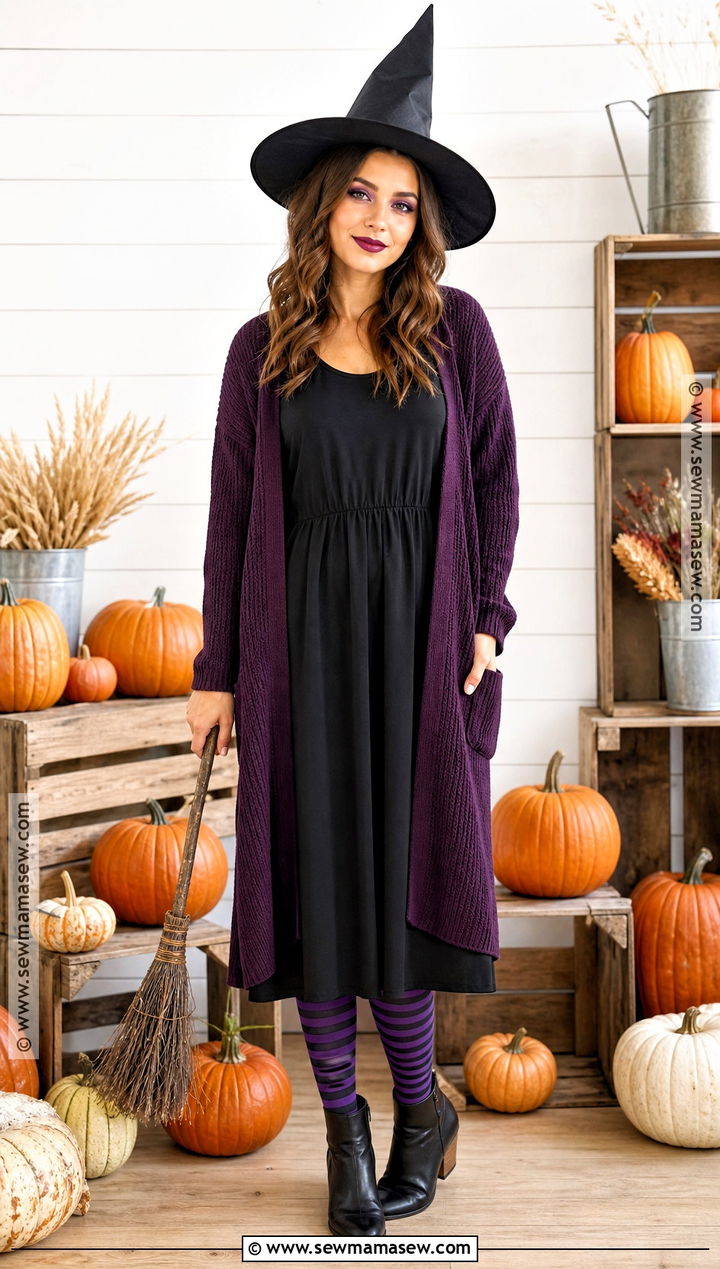 Simple Witch Costume With Black Dress - 30 simple halloween costume ideas