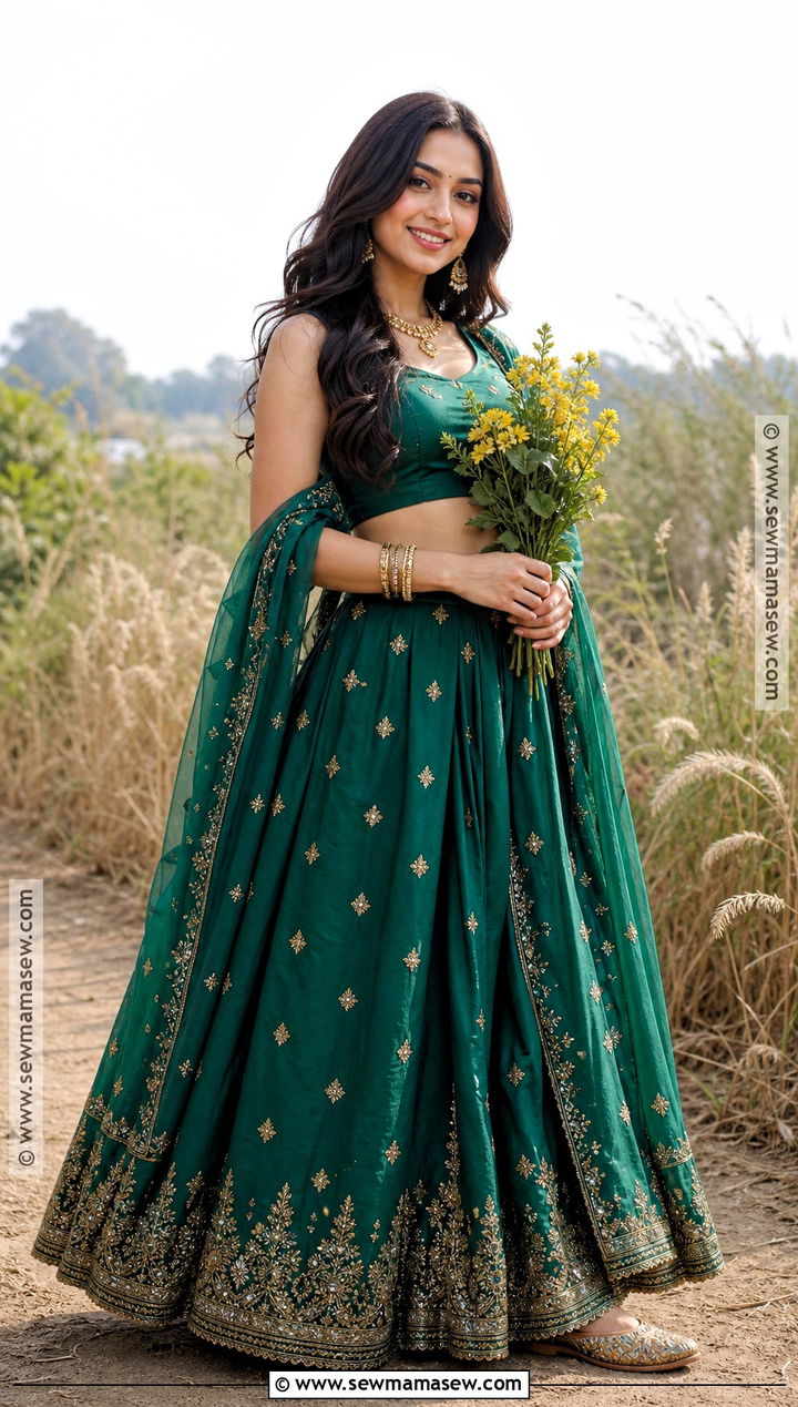 Simran Green Lehenga Costume - 30 Bollywood Halloween Costume Ideas