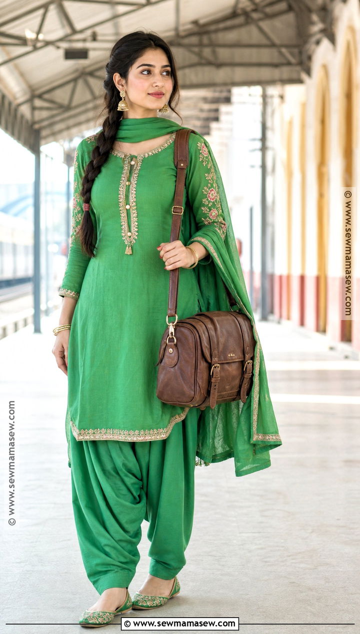 Simran Green Punjabi Suit Costume - 40 bollywood characters costumes