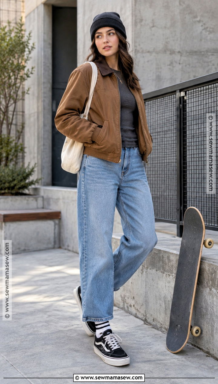 Skater Sneakers With Relaxed Denim - 25 autumn sneakers