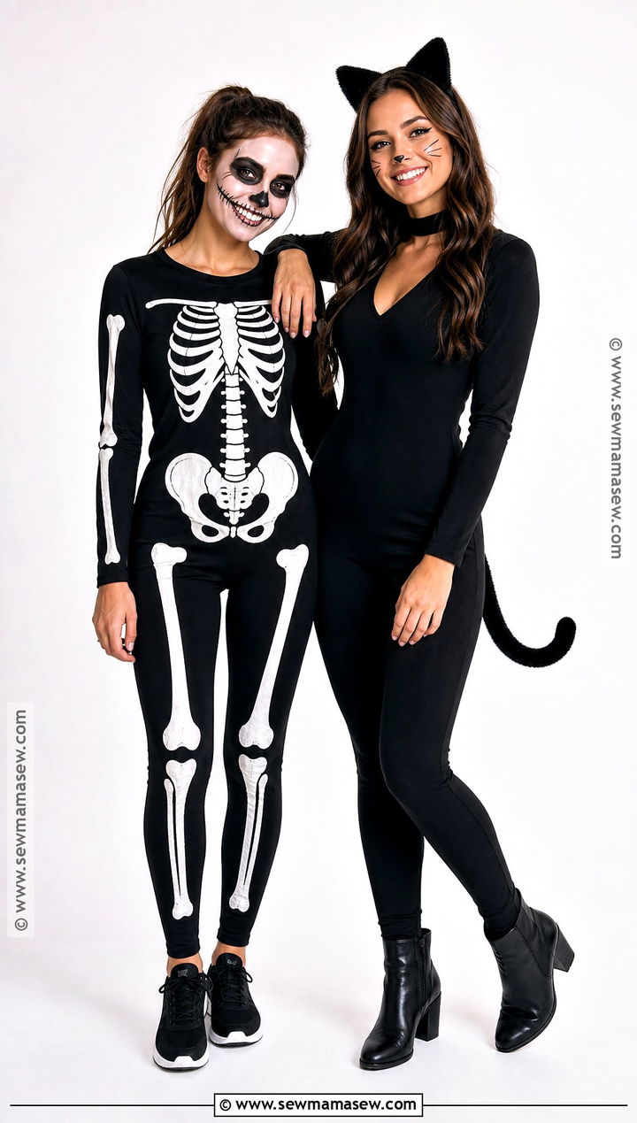 Skeleton And Black Cat BFF Costume - 35 bff costumes