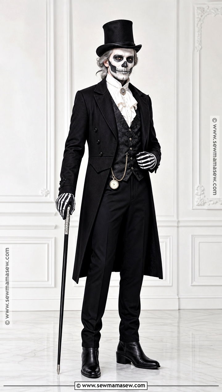 Skeleton Aristocrat Costume With Tailcoat - 35 dark halloween costumes