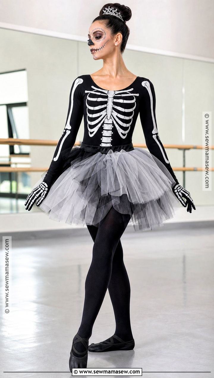 Skeleton Ballerina Costume With Tutu - 30 skeleton clothes