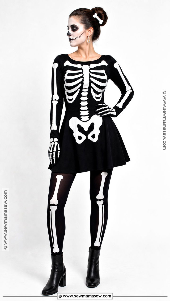 Skeleton Black Dress Costume - 30 black dress costume ideas