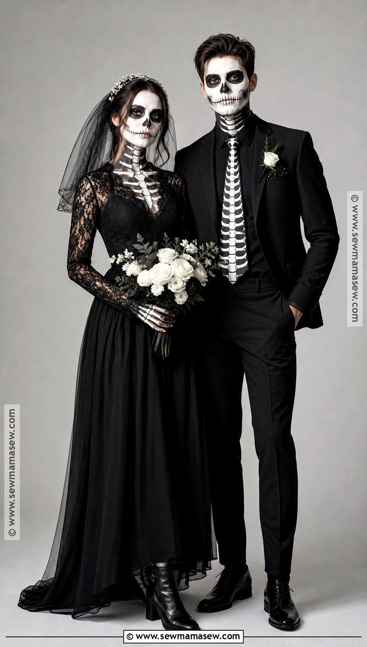 Skeleton Bride And Groom Couple Costume - 40 couple costume ideas