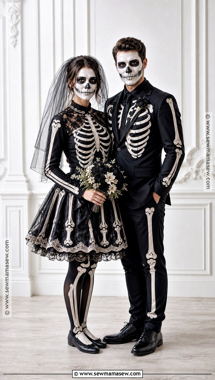 Skeleton Bride And Groom Couple Costume - 40 skeleton costume ideas