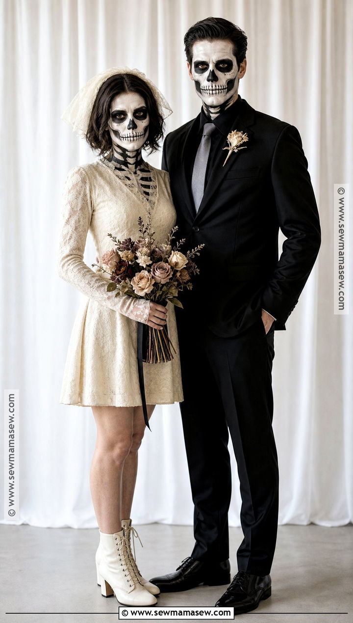 Skeleton Bride And Groom Duo Costume - 40 halloween costume duo ideas
