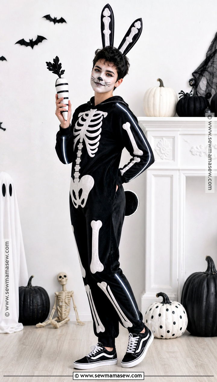 Skeleton Bunny Costume - 30 Halloween Bunny Costume Ideas