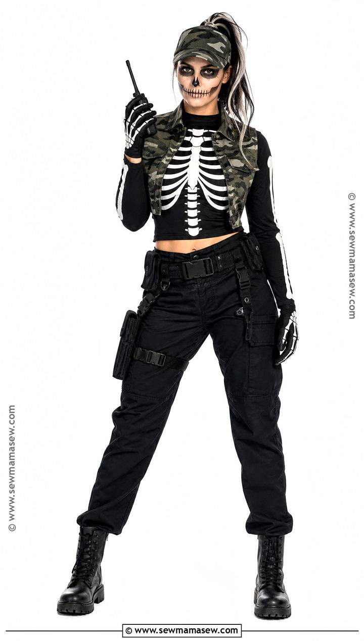 Skeleton Camo Army Halloween Costume - 30 army halloween costumes for women