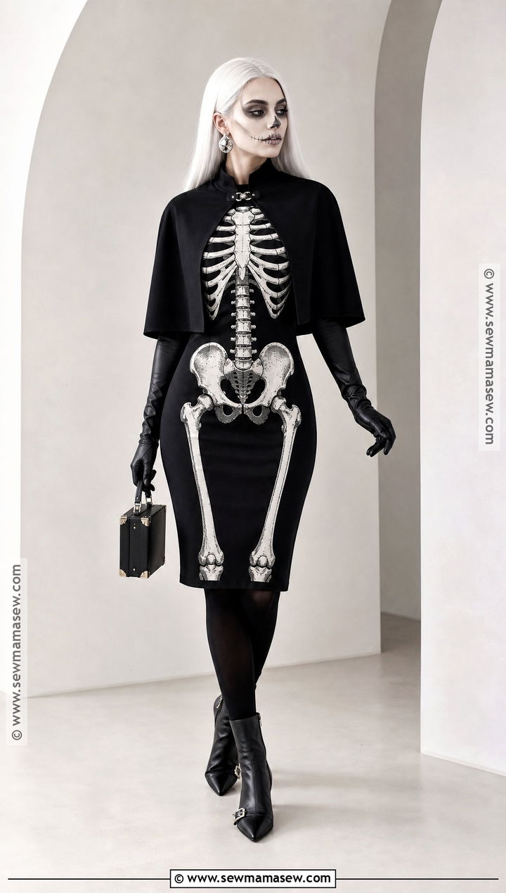Skeleton Cape Dress Costume - 35 skeleton dress ideas