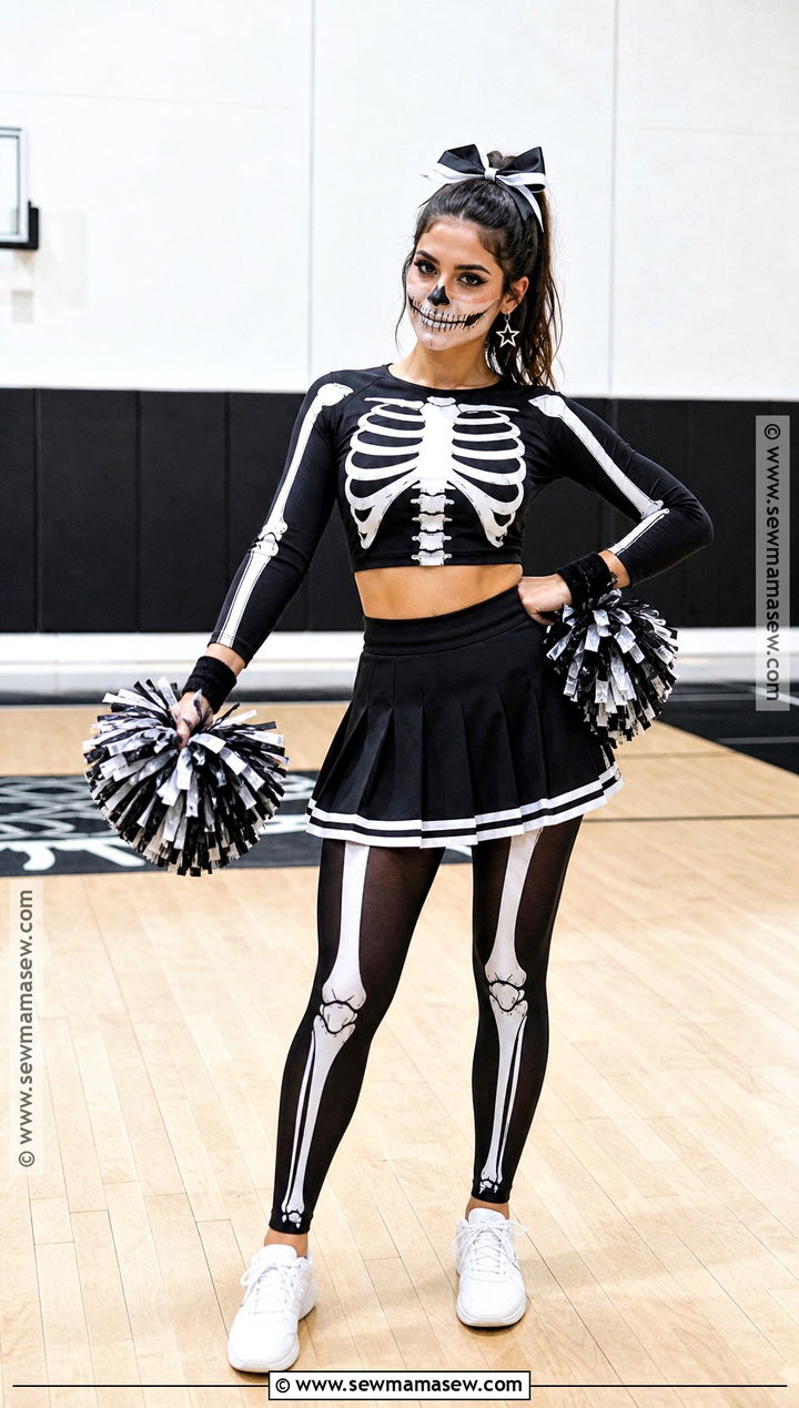Skeleton Cheerleader Costume - 35 Skeleton Costume Ideas for Women