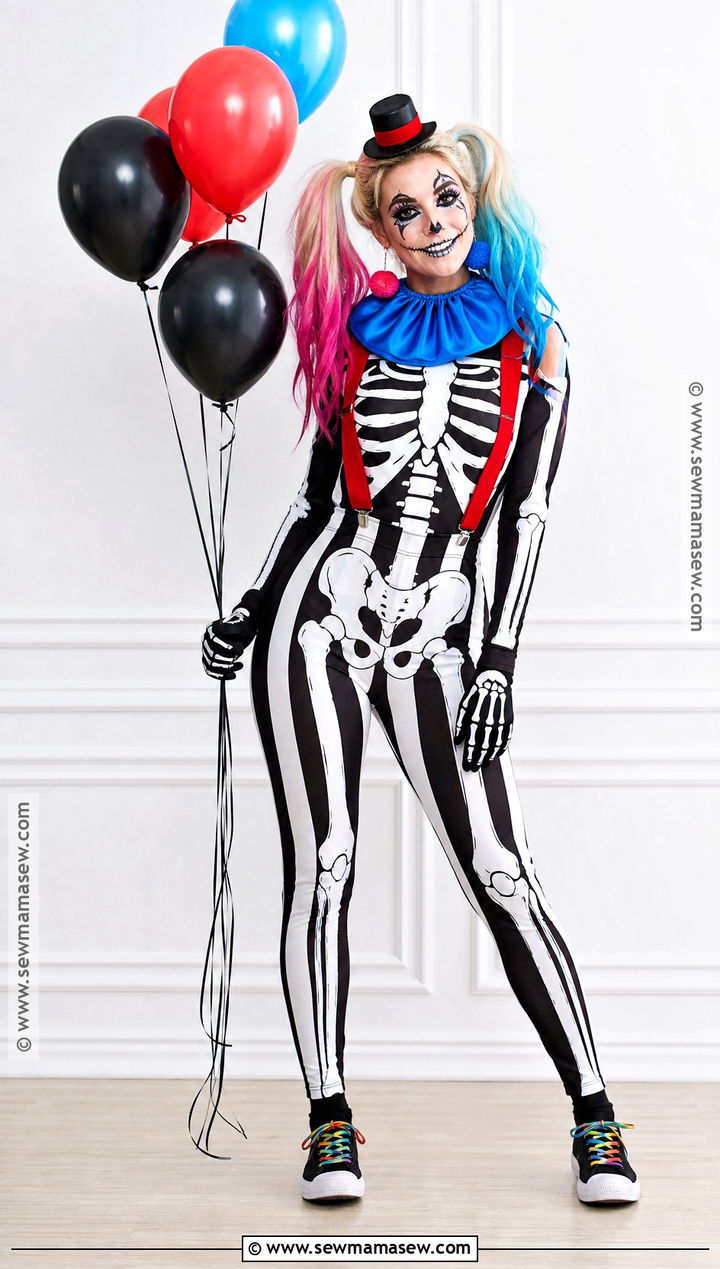 Skeleton Clown Costume - 35 Skeleton Costume Ideas for Women