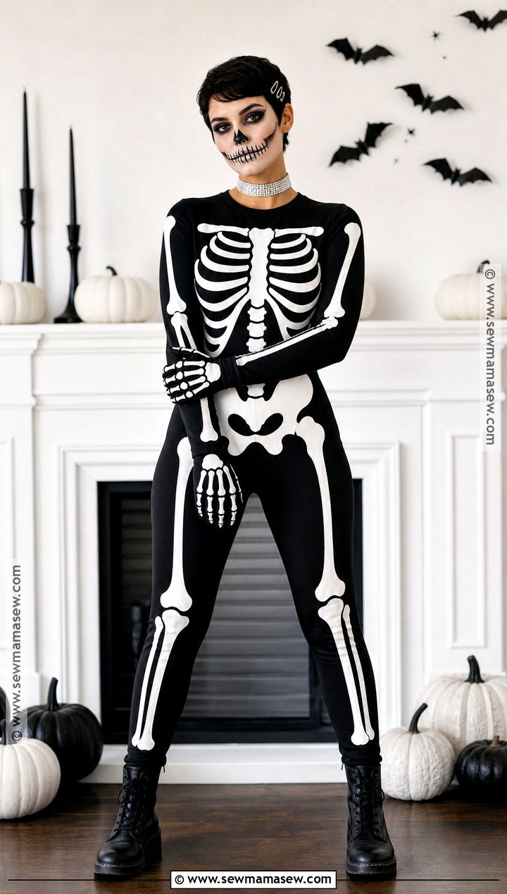 Skeleton Costume - 35 short hair halloween costumes for women