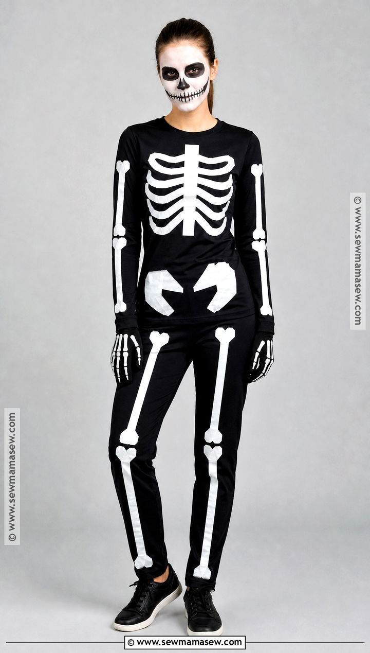 Skeleton Costume With Black Basics - 40 halloween costumes last minute