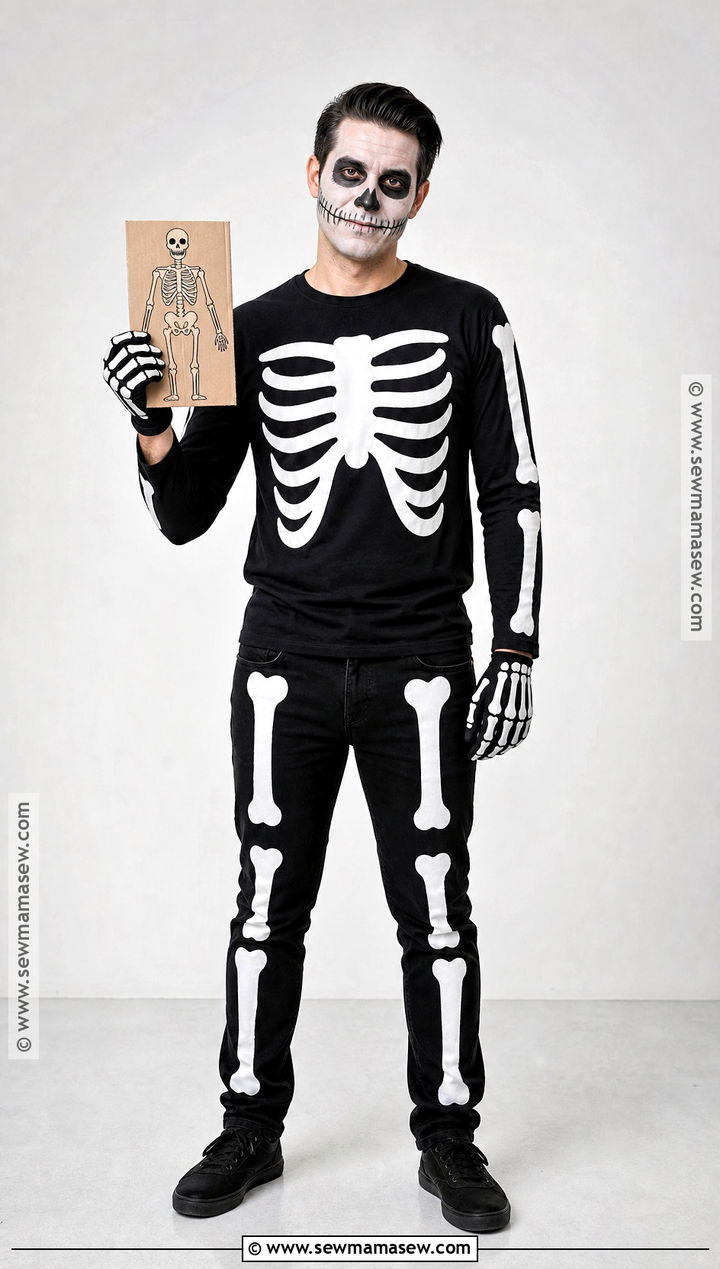 Skeleton Costume With Black Clothes - 30 easy men halloween costumes for guys