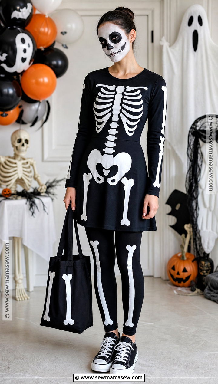 Skeleton Costume With Black Dress - 30 costumes with black dress