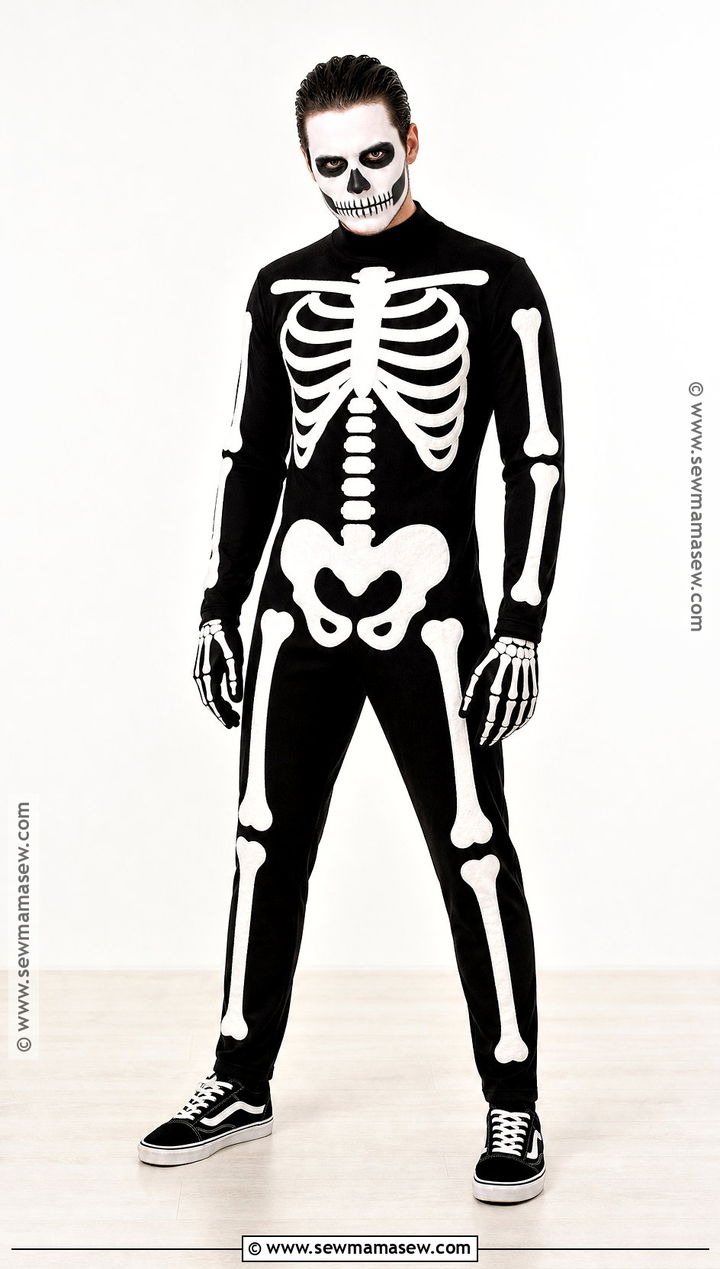 Skeleton Costume With Black Jumpsuit - 30 costumes for guys