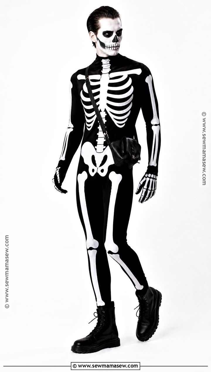 Skeleton Costume With Black Jumpsuit - 35 costumes for halloween