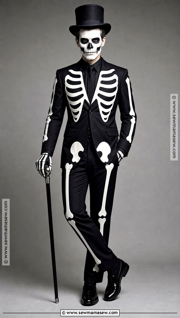 Skeleton Costume With Black Suit - 35 killer costume ideas