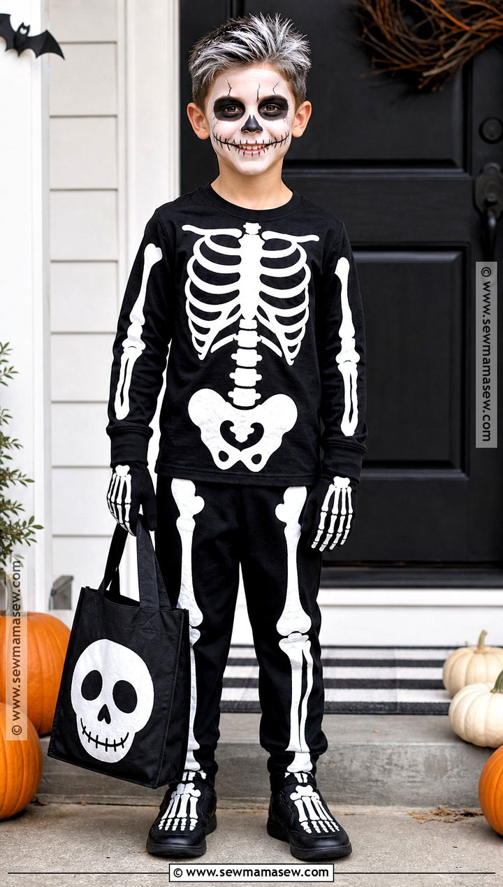 Skeleton Costume With Glow Details - 30 boys costume ideas