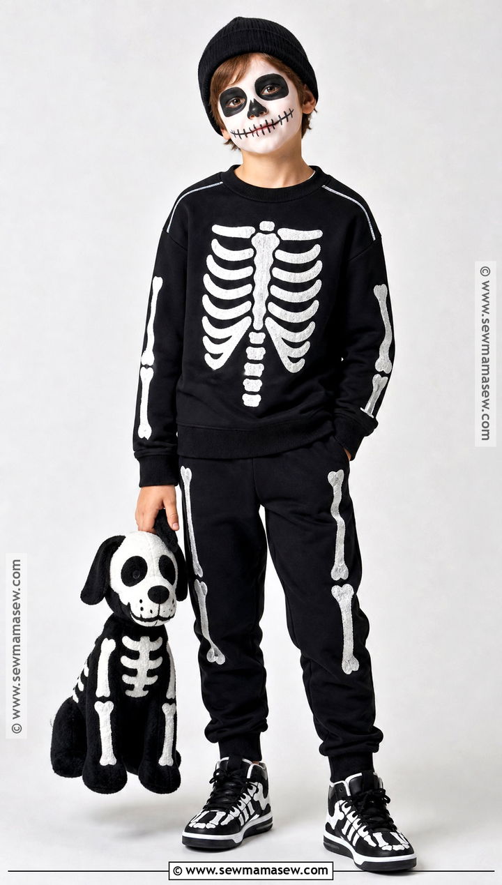 Skeleton Costume With Glow Details - 30 costumes for kids