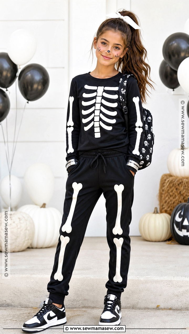 Skeleton Costume With Glow Details - 30 halloween costumes for girls 10 12