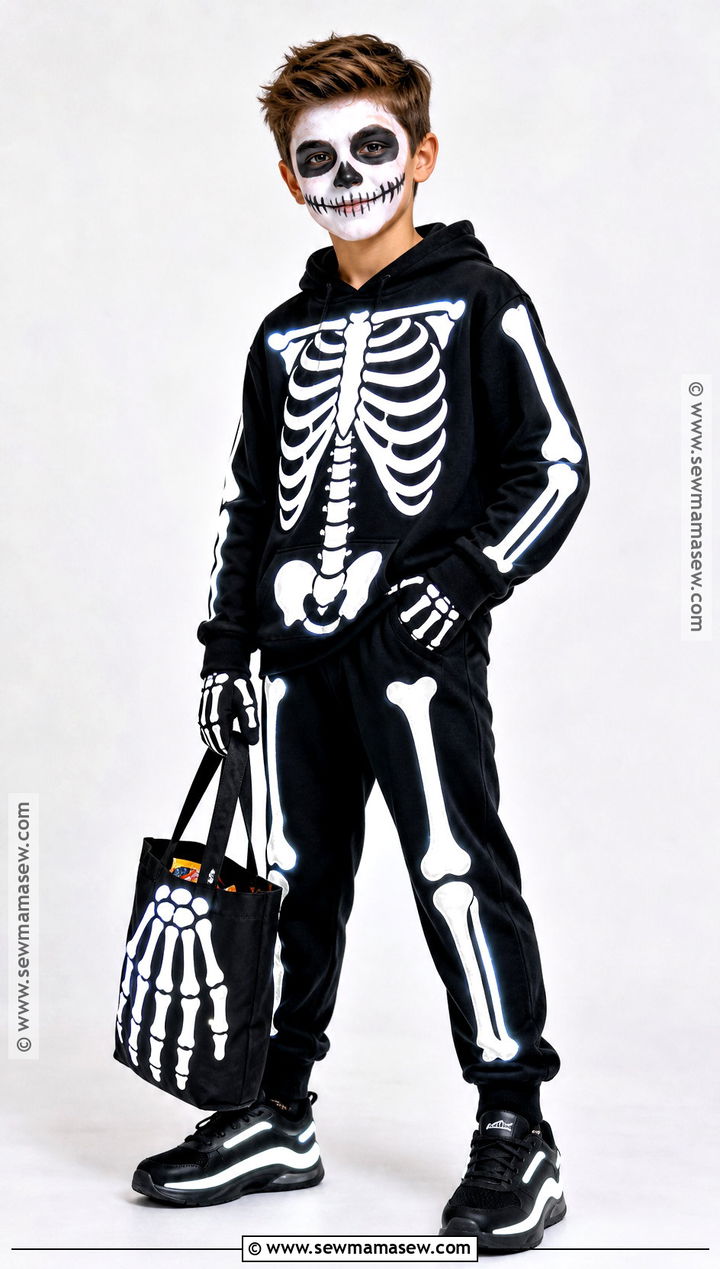 Skeleton Costume With Glow Details - 40 boys halloween costumes