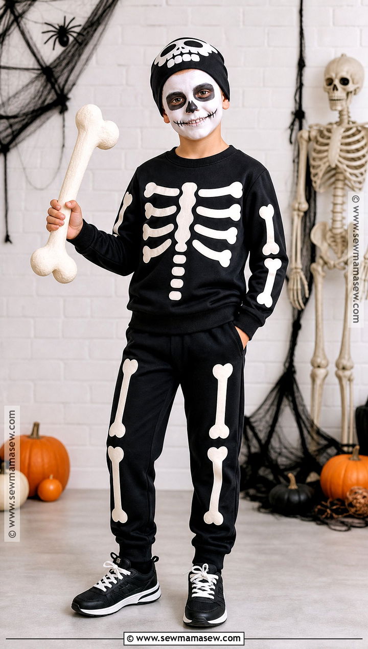 Skeleton Costume With Glow In The Dark Bones - 40 kids costumes