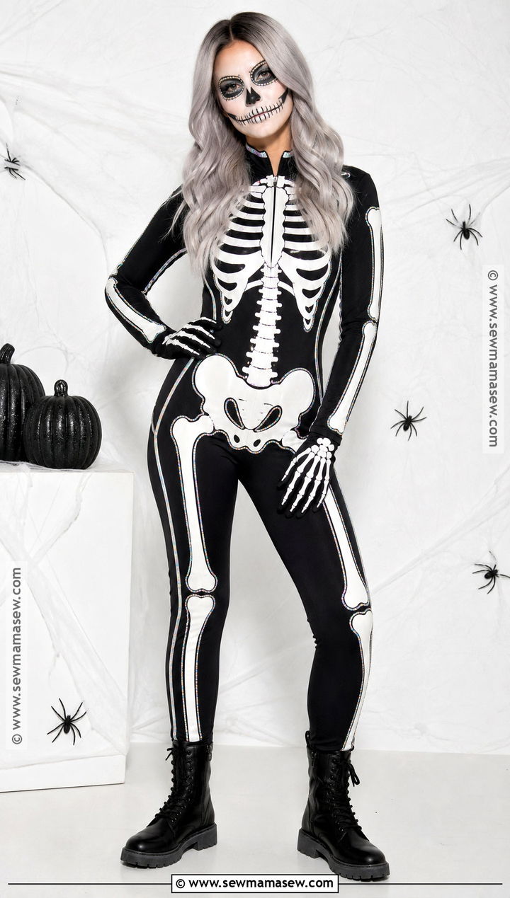 Skeleton Costume With Glow Makeup - 30 Fun Halloween Costumes for Women