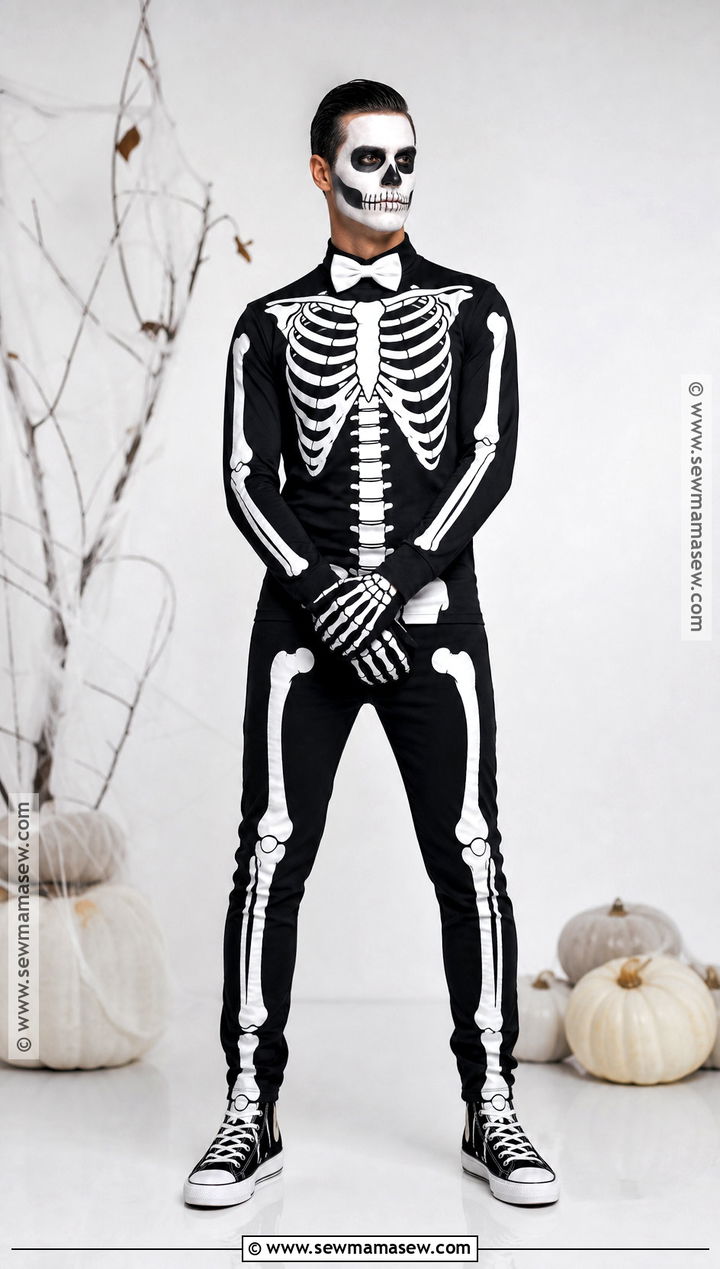 Skeleton Costume With Painted Suit - 40 halloween costumes for men