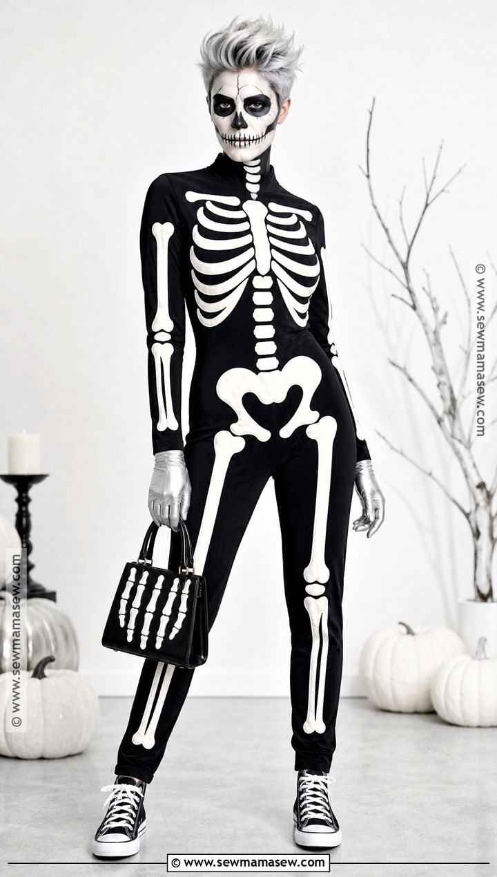 Skeleton Costume With Short Silver Hair - 30 short hair halloween costumes