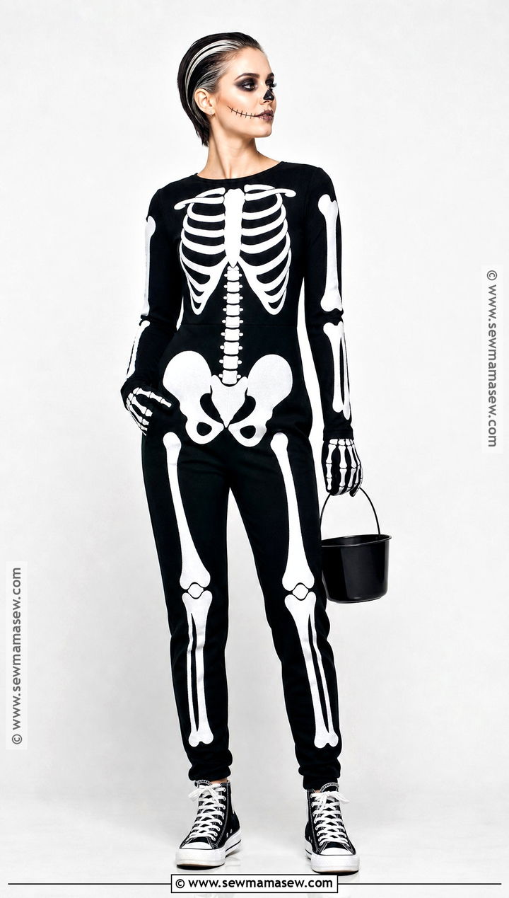 Skeleton Costume With Slicked Short Hair - 30 halloween costumes short hair