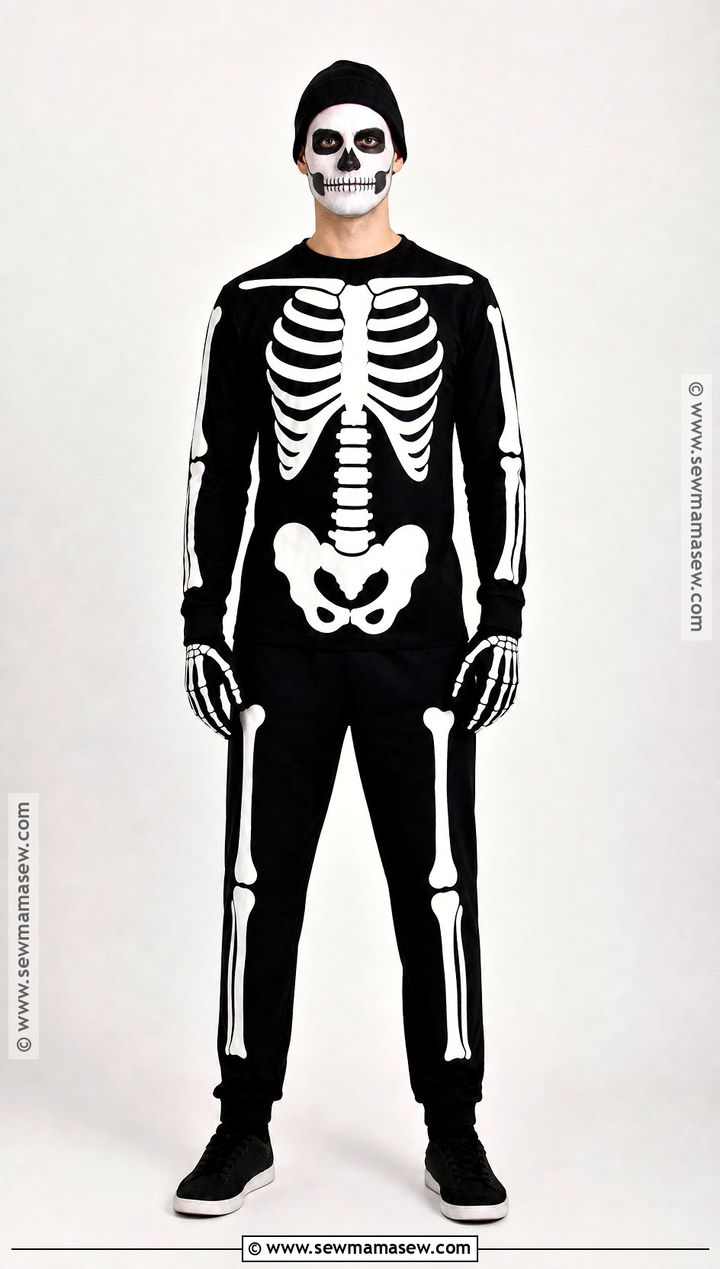 Skeleton Costume With White Bone Details - 30 basic costume ideas