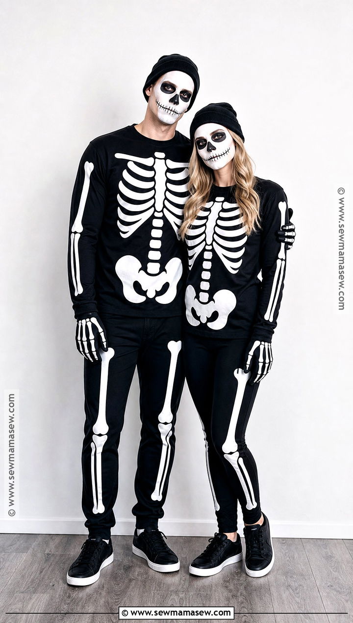 Skeleton Couple Costume - 35 easy halloween costumes for couples