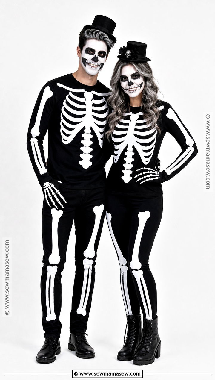 Skeleton Couple Costume - 40 last minute couples costumes