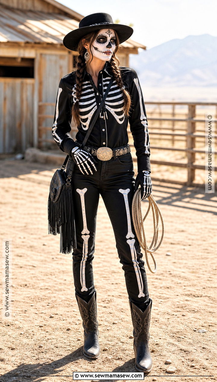 Skeleton Cowgirl Costume - 35 Skeleton Costume Ideas for Women