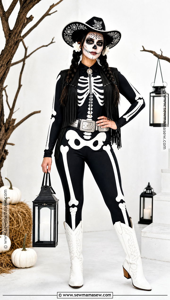 Skeleton Cowgirl Costume - 45 cowgirl halloween costumes