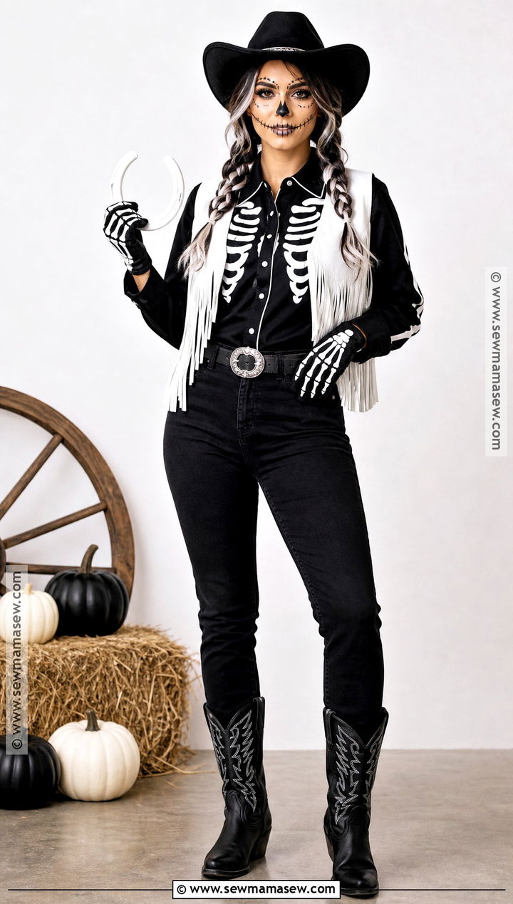 Skeleton Cowgirl Halloween Outfit - 40 cowgirl outfits halloween