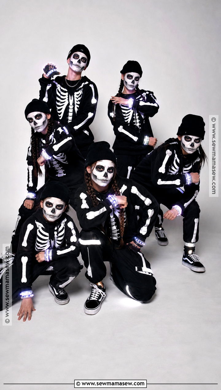 Skeleton Dance Crew Costume - 40 Group Halloween Costumes for Teens