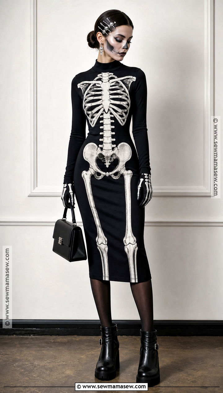 Skeleton Dress With Ankle Boots - 30 skeleton clothes