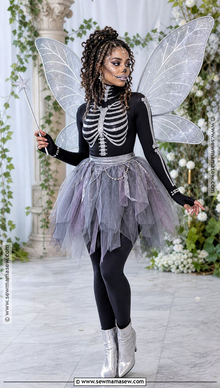 Skeleton Fairy Costume With Wings - 30 skeleton clothes