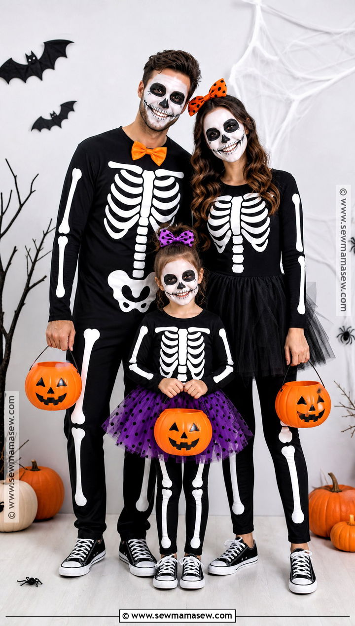 Skeleton Family Costume - 30 3 Family Halloween Costumes