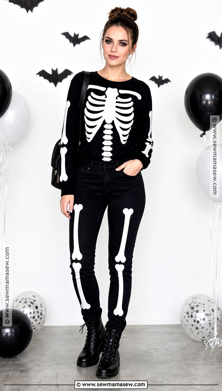 Skeleton Halloween Outfit - 30 Last Minute Halloween Outfits