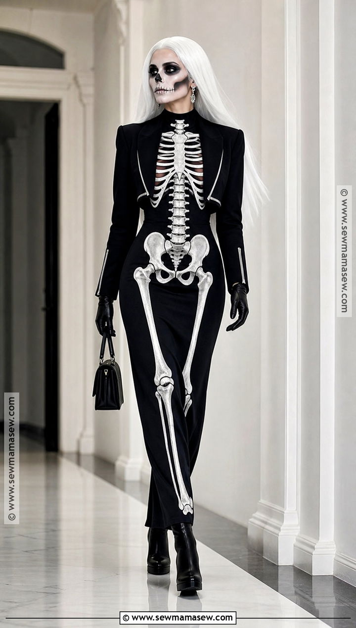 Skeleton Maxi Dress Costume - 35 skeleton dress ideas
