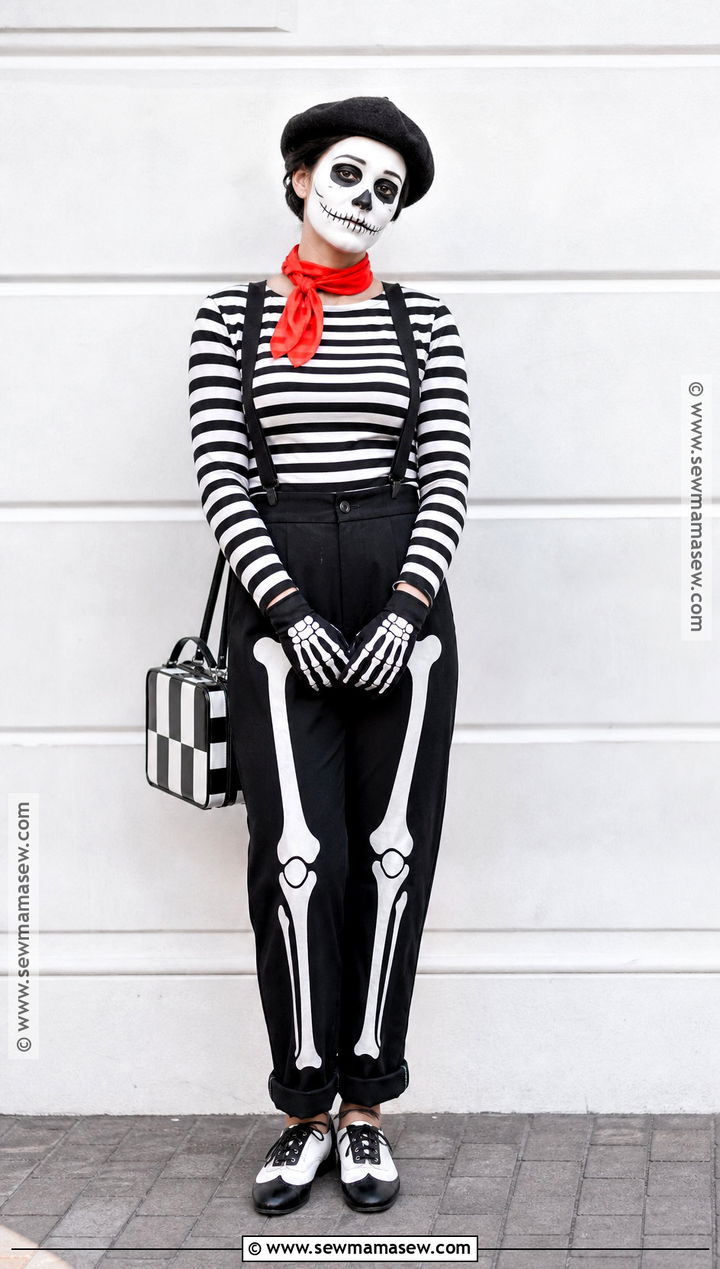 Skeleton Mime Costume - 35 Skeleton Costume Ideas for Women