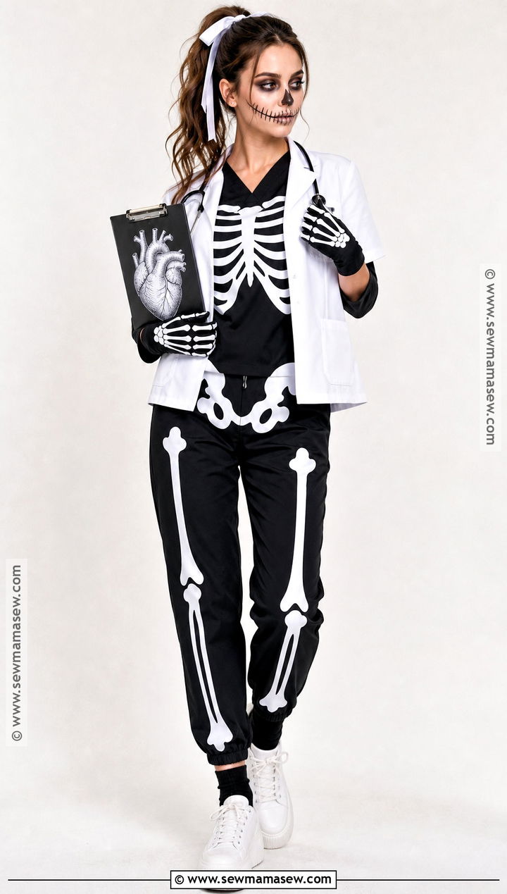 Skeleton Nurse Costume - 30 nurse outfit halloween ideas