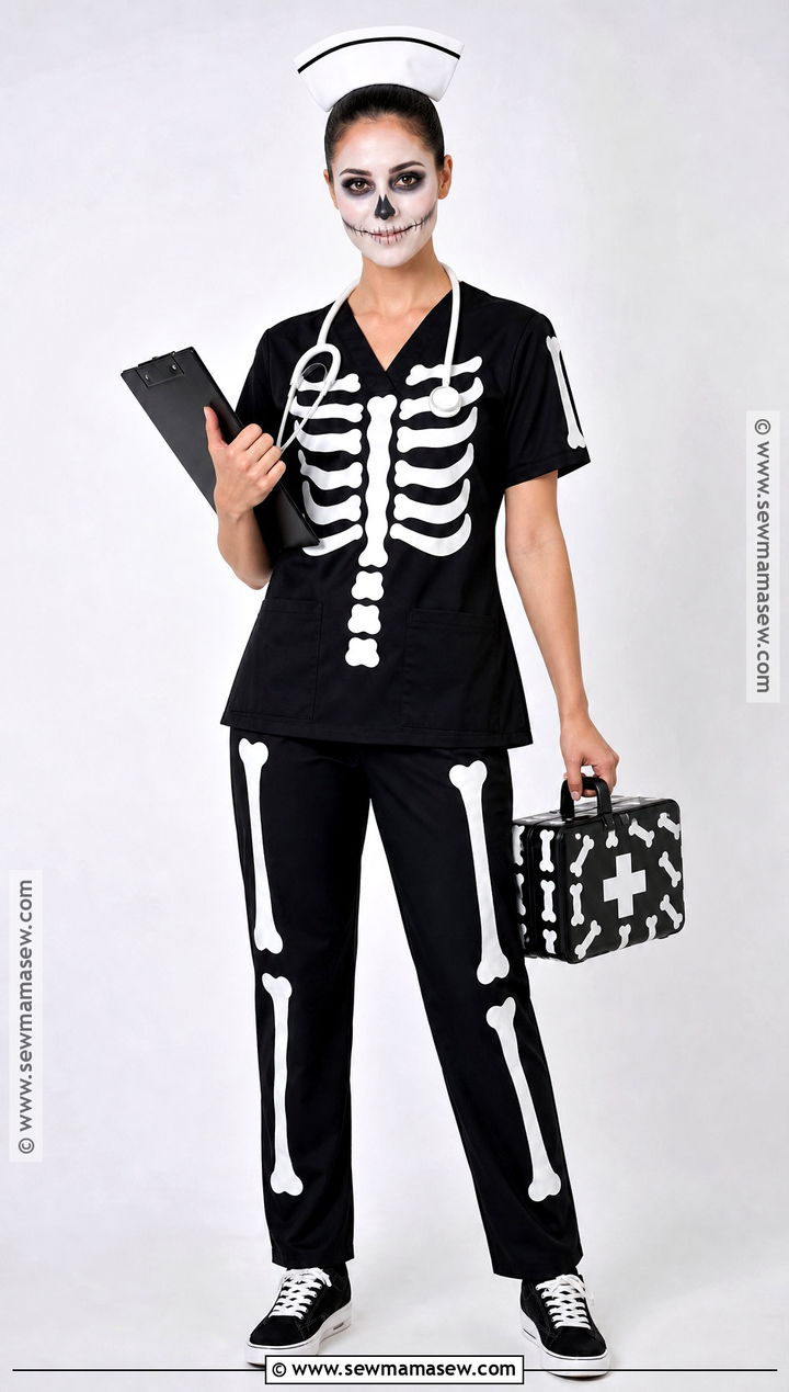 Skeleton Nurse Costume - 30 nurse costume ideas for women